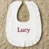 bavoir bebe a personnaliser en broderie blanc