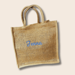 sac de jute personnalise brode