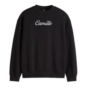 sweat noir brode personnalise