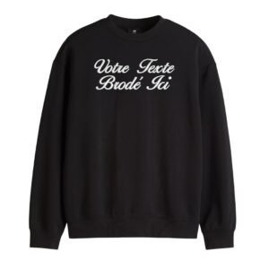 sweat noir brode personnalise